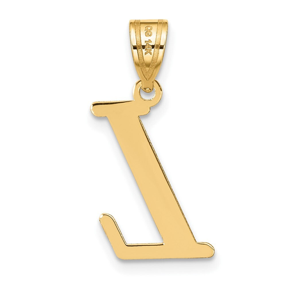 14k Yellow Gold Polished Letter L Initial Pendant for Women
