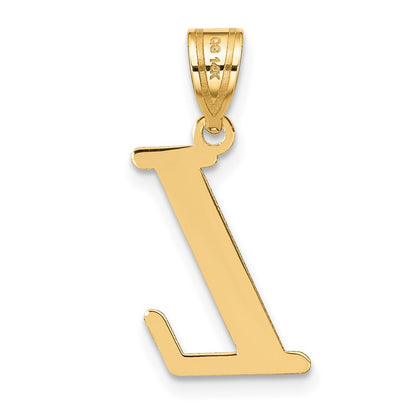 14k Yellow Gold Polished Letter L Initial Pendant for Women