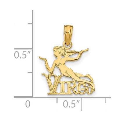 14k Yellow Gold VIRGO Zodiac Charm