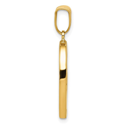 14k Yellow Gold Polished Crooked Heart Pendant