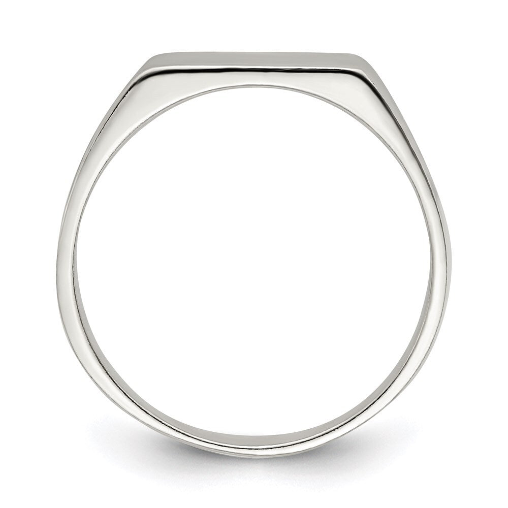 Sterling Silver 9x11mm Solid Back Signet Ring Size 8