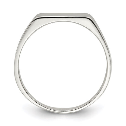 Sterling Silver 9x11mm Solid Back Signet Ring Size 8