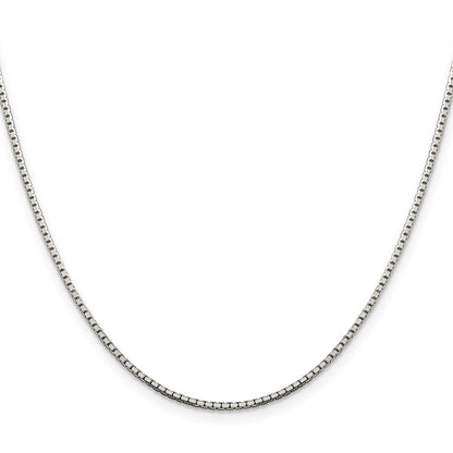 Sterling Silver 1.5mm 8 Sided Diamond-cut Box Chain Necklace