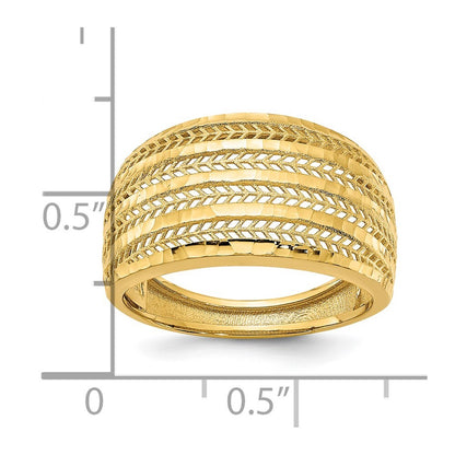 14K Yellow Gold Polished Fancy Ring Size 7