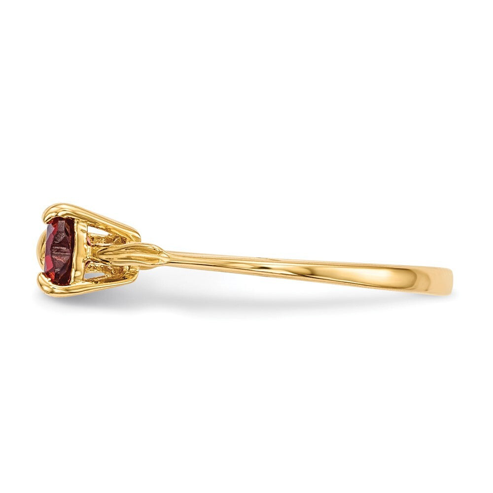 14K Yellow Gold Gold Polished Garnet Bow Ring