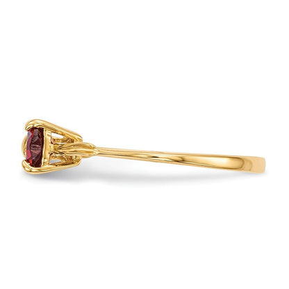 14K Yellow Gold Gold Polished Garnet Bow Ring