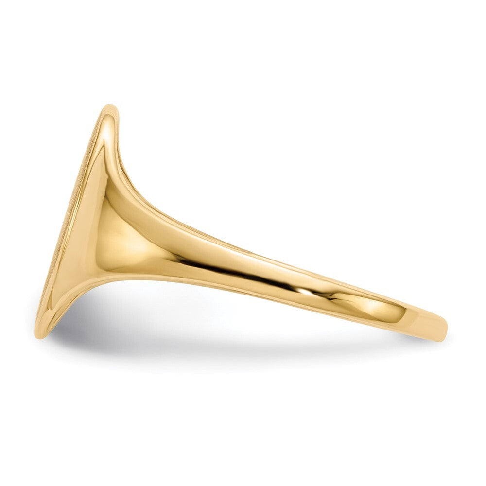 14K Yellow Gold 12.0x8.5mm Open Back Signet Ring
