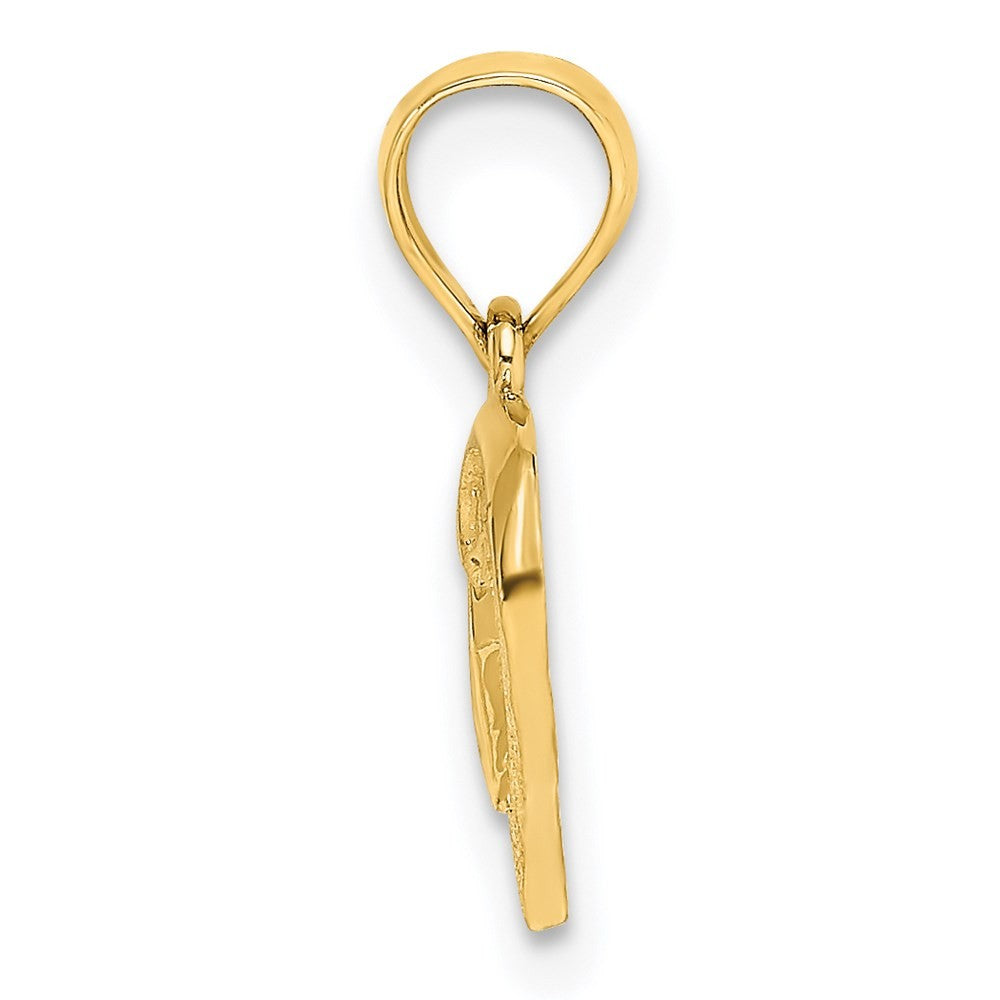 14k Yellow Gold Open Filigree Mini Heart Charm