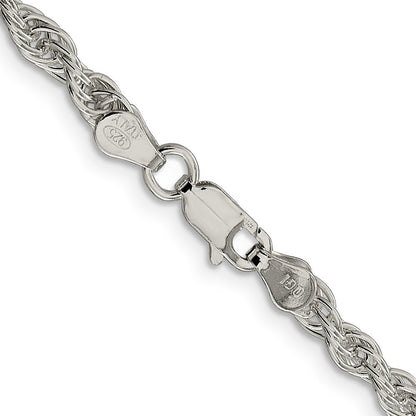 Sterling Silver 3.8mm Loose Rope Chain Necklace