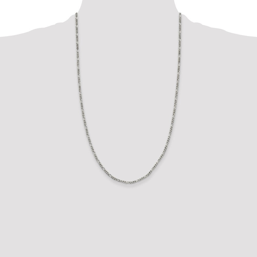 Sterling Silver 2.5mm Figaro Chain