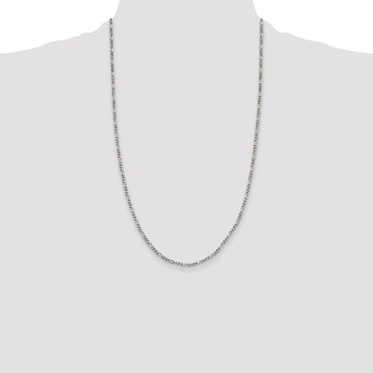 Sterling Silver 2.5mm Figaro Chain