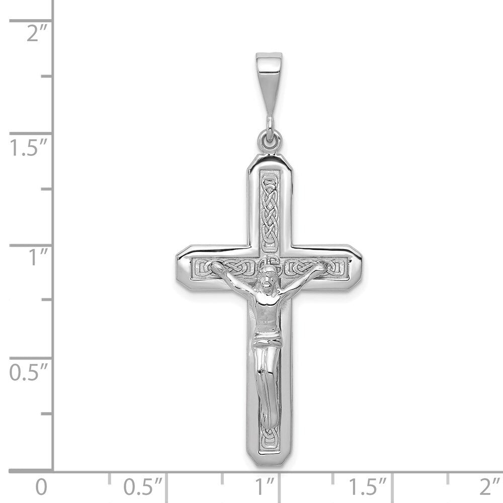 14k White Gold Crucifix Pendant for Women