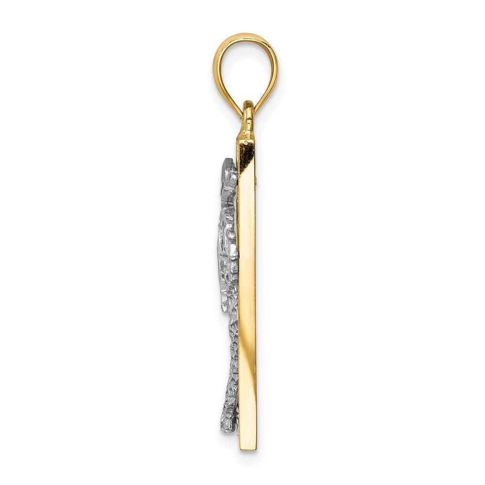14k Two-tone Gold Palm Tree Pendant for Women