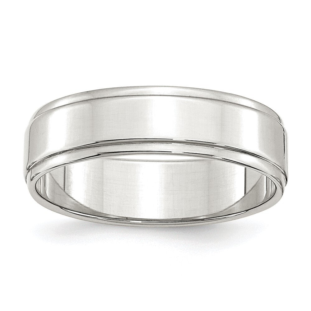 Sterling Silver 6mm Flat with Step Edge Size 11 Band Ring