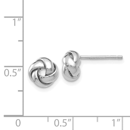 14k White Gold Polished Knot Stud Earrings Gift for Women