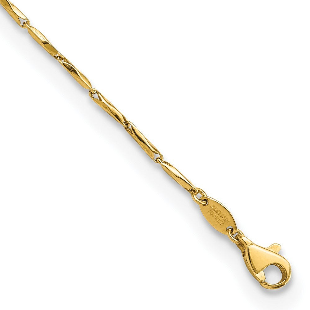 14k Yellow Gold Polished Fancy Twisted Link 7.25 inch Bracelet