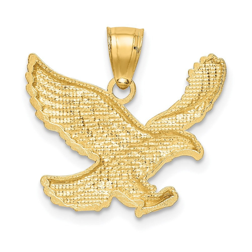 14k Yellow Gold Diamond-cut Eagle Pendant