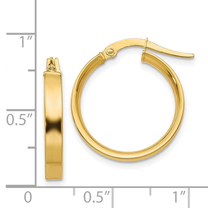14k Yellow Gold 3mm Small Hoop Earrings Gift for Women