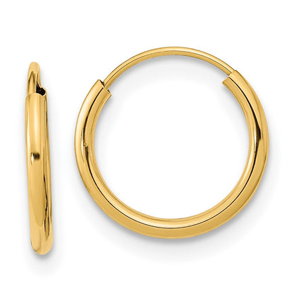 14k Yellow Gold Endless Hoop Earrings