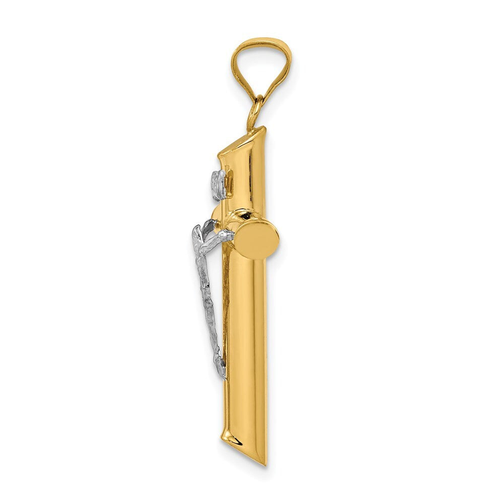 14k Two-tone Gold Polished Crucifix Pendant for Women