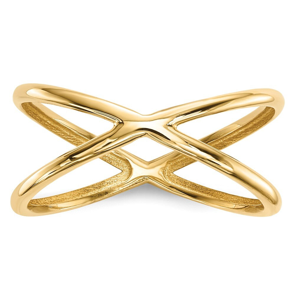 14K Yellow Gold Gold Polished Double Ring Size 7