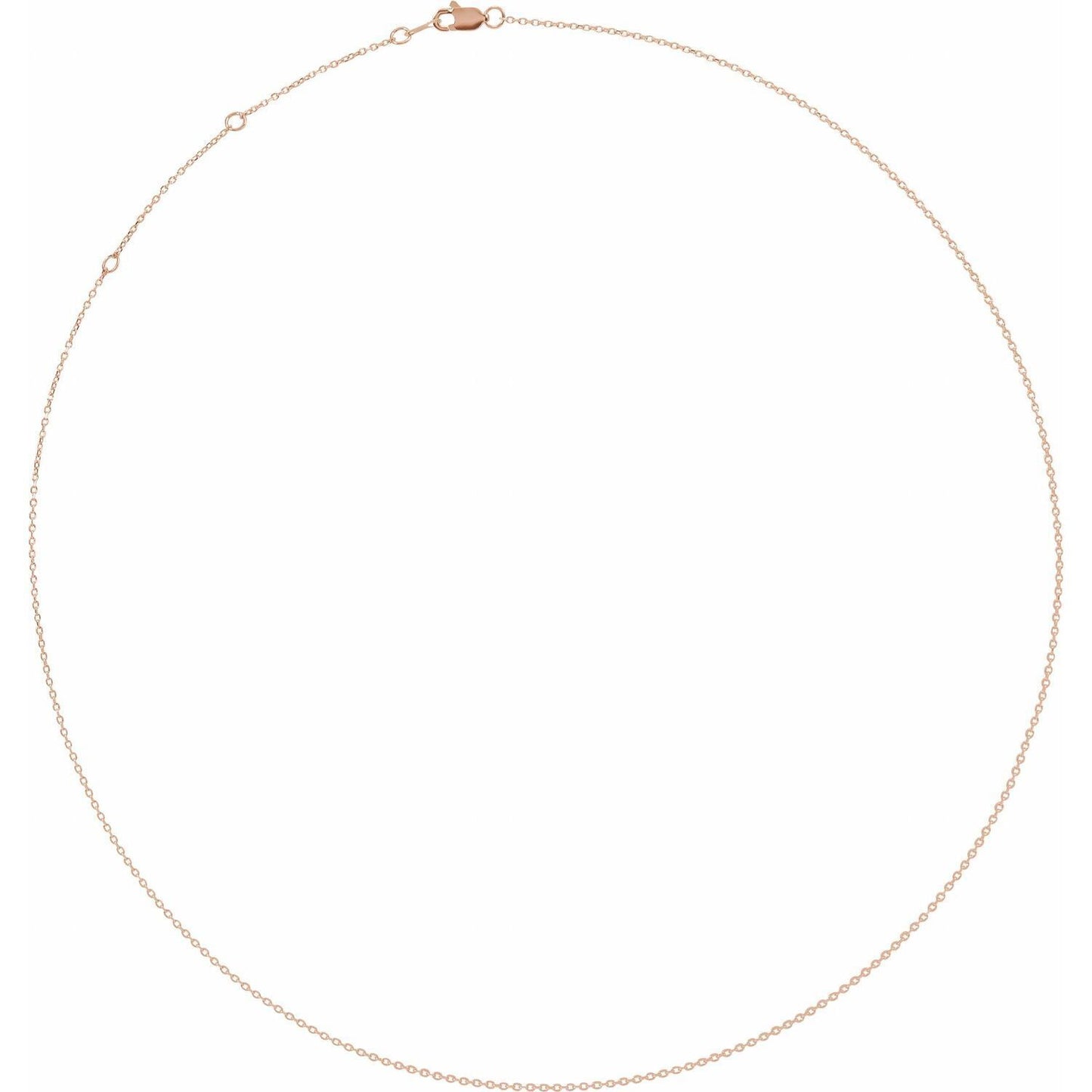 14k Rose Gold 1 mm Diamond-Cut Cable 18" Chain Necklace Fine Gift for Women