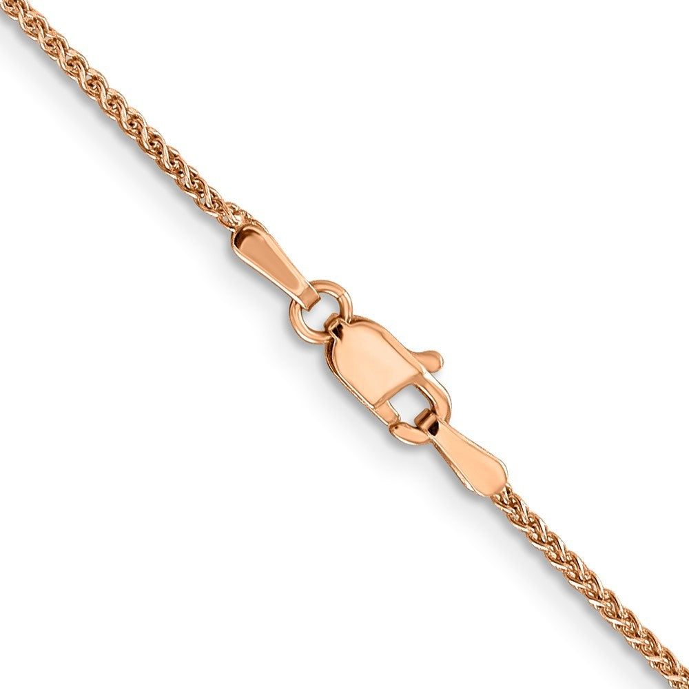 14K Rose Gold 16 inch 1.25mm Diamond-cut Spiga Chain Necklace