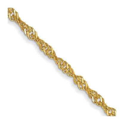 14k Yellow Gold 30 inch 1.40mm Singapore with Spring Ring Clasp Chain