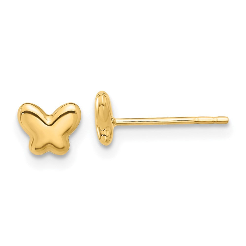 14k Yellow Gold Polished Butterfly Earrings