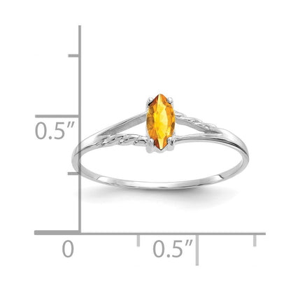 14k White Gold Citrine Birthstone Ring