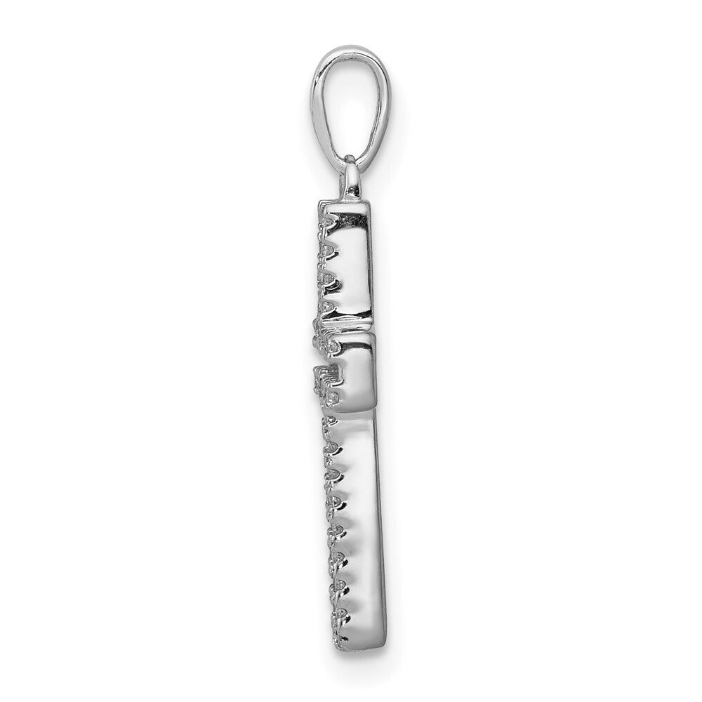 14k White Gold 1/8ct. Diamond Cross Pendant for Women
