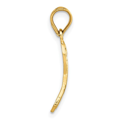 14k Yellow Gold Diamond-cut Awareness Pendant for Women