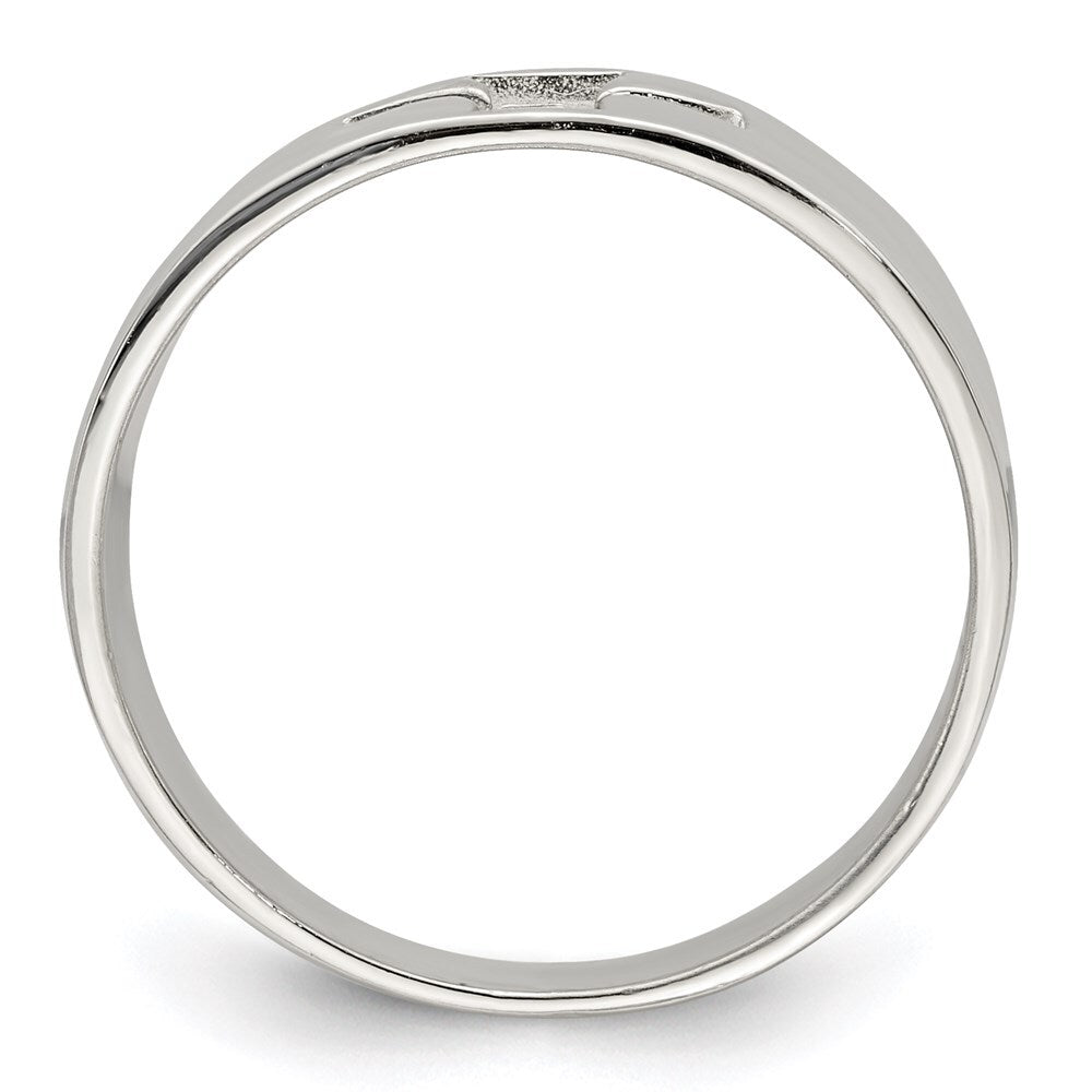 Sterling Silver Cross Cutout Ring Size 7