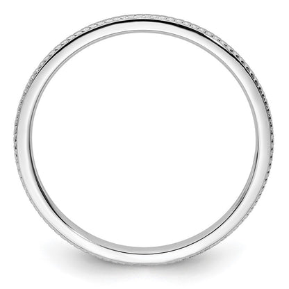 14K White Gold 1.2mm Beaded Stackable Band Ring Size 5