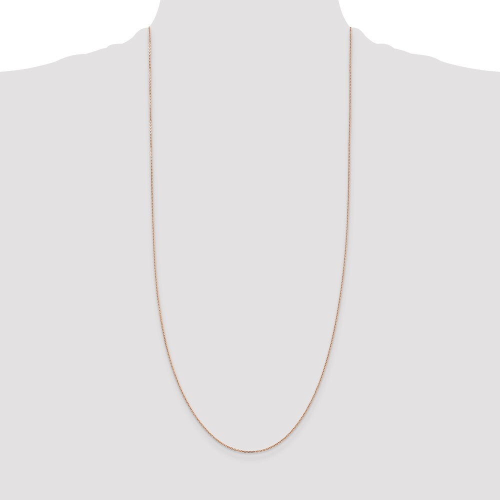 14K Rose Gold 30 inch 1.10mm Diamond-cut Cable with Lobster Clasp Chain