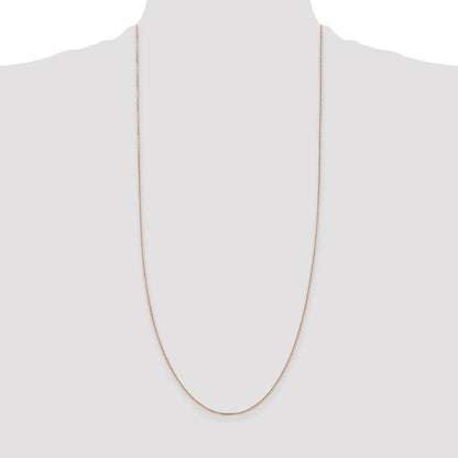 14K Rose Gold 30 inch 1.10mm Diamond-cut Cable with Lobster Clasp Chain