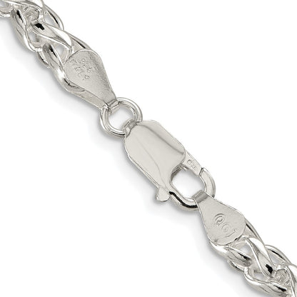 Sterling Silver Rhodium-plated 5mm Round Spiga Chain Necklace