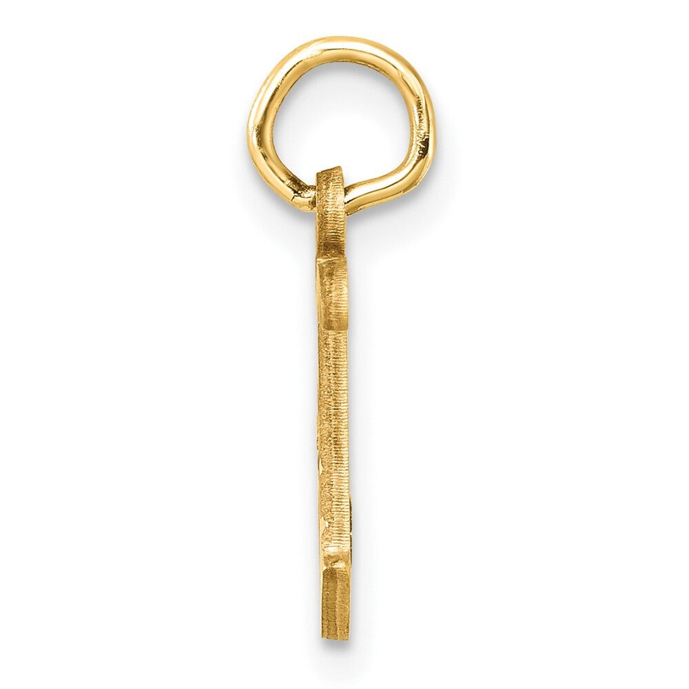 14k Yellow Gold Diamond-cut Letter J Initial Charm Pendant for Women