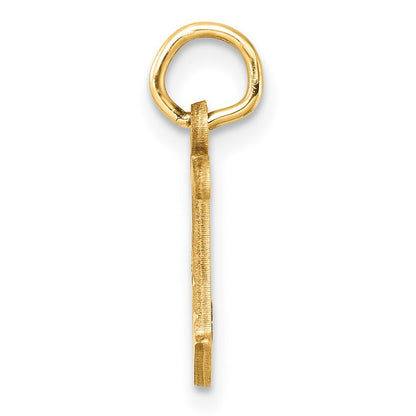 14k Yellow Gold Diamond-cut Letter J Initial Charm Pendant for Women