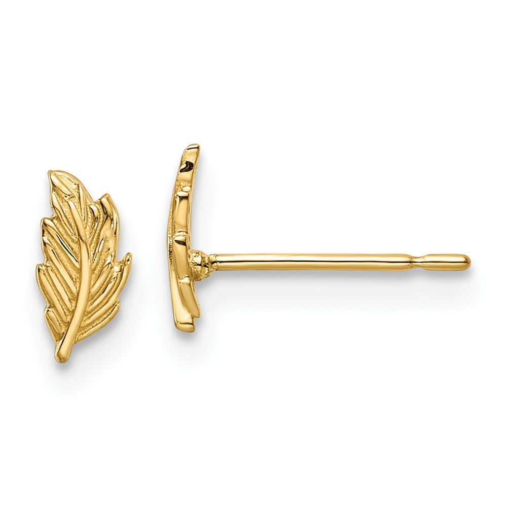 14k Yellow Gold Leaf Earrings