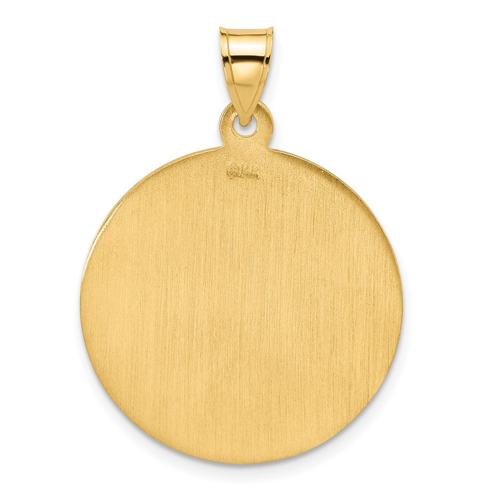14k Yellow Gold Polished and Satin Solid St. Christopher Medal