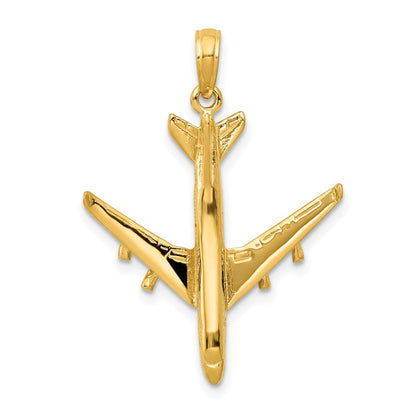 14k Yellow Gold 3-D Jet Pendant