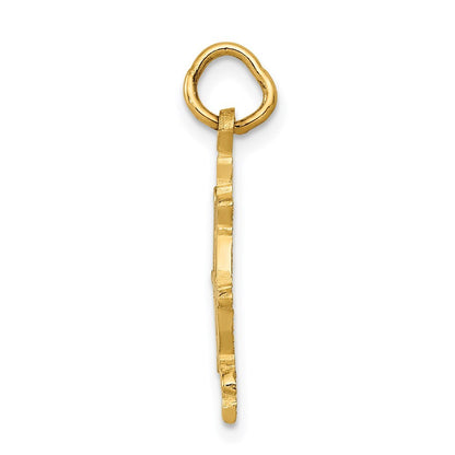 14k Yellow Gold Ships Wheel Charm Pendant for Women