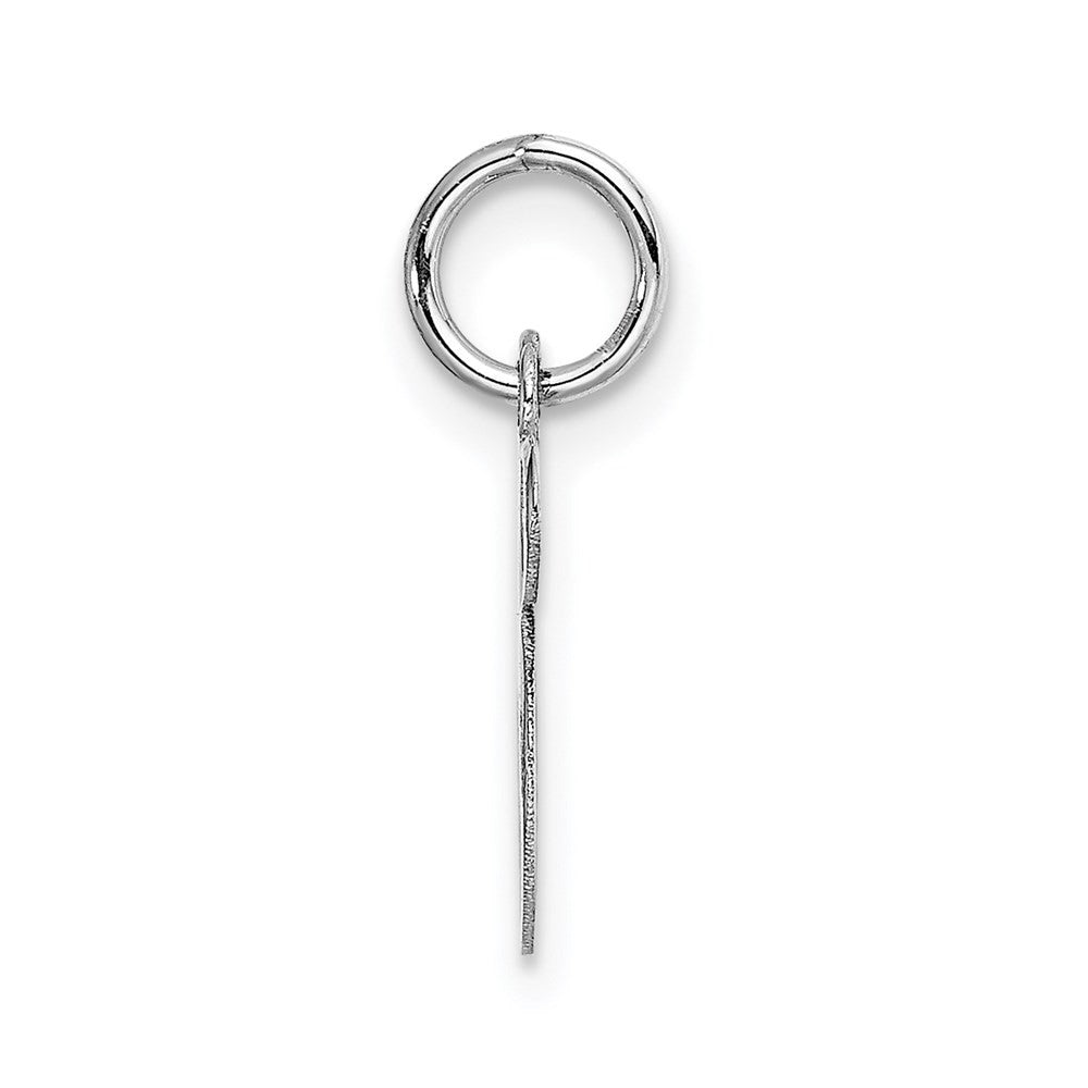 14k White Gold Small Fancy Script Letter S Initial Charm Pendant