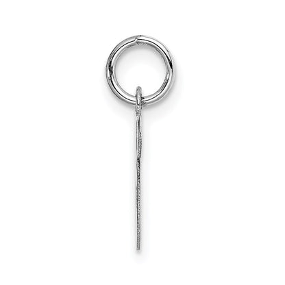 14k White Gold Small Fancy Script Letter S Initial Charm Pendant