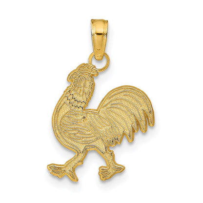 14k Yellow Gold Rooster Pendant for Women