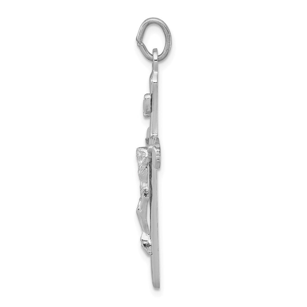 Sterling Silver Rhodium-plated Crucifix Pendant Holiday Gift for Women