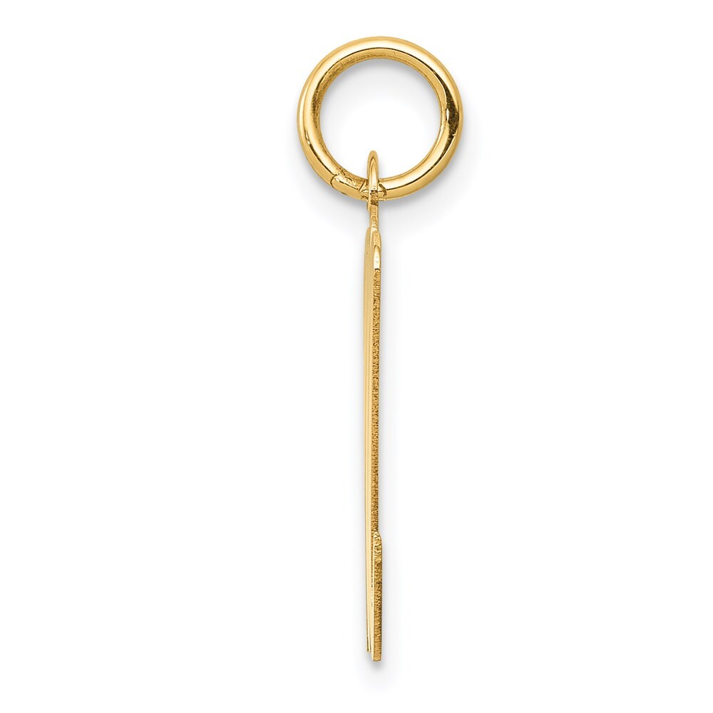 14k Yellow Gold Large Script Letter M Initial Charm Pendant for Women