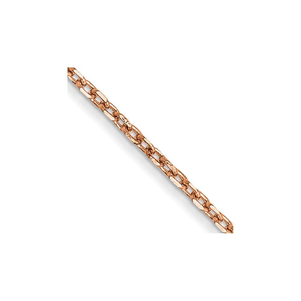 14K Rose Gold 30 inch 1.10mm Diamond-cut Cable with Lobster Clasp Chain