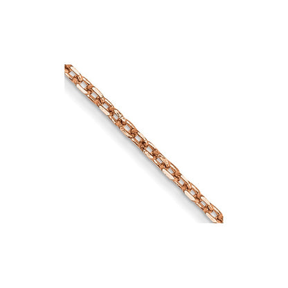 14K Rose Gold 30 inch 1.10mm Diamond-cut Cable with Lobster Clasp Chain